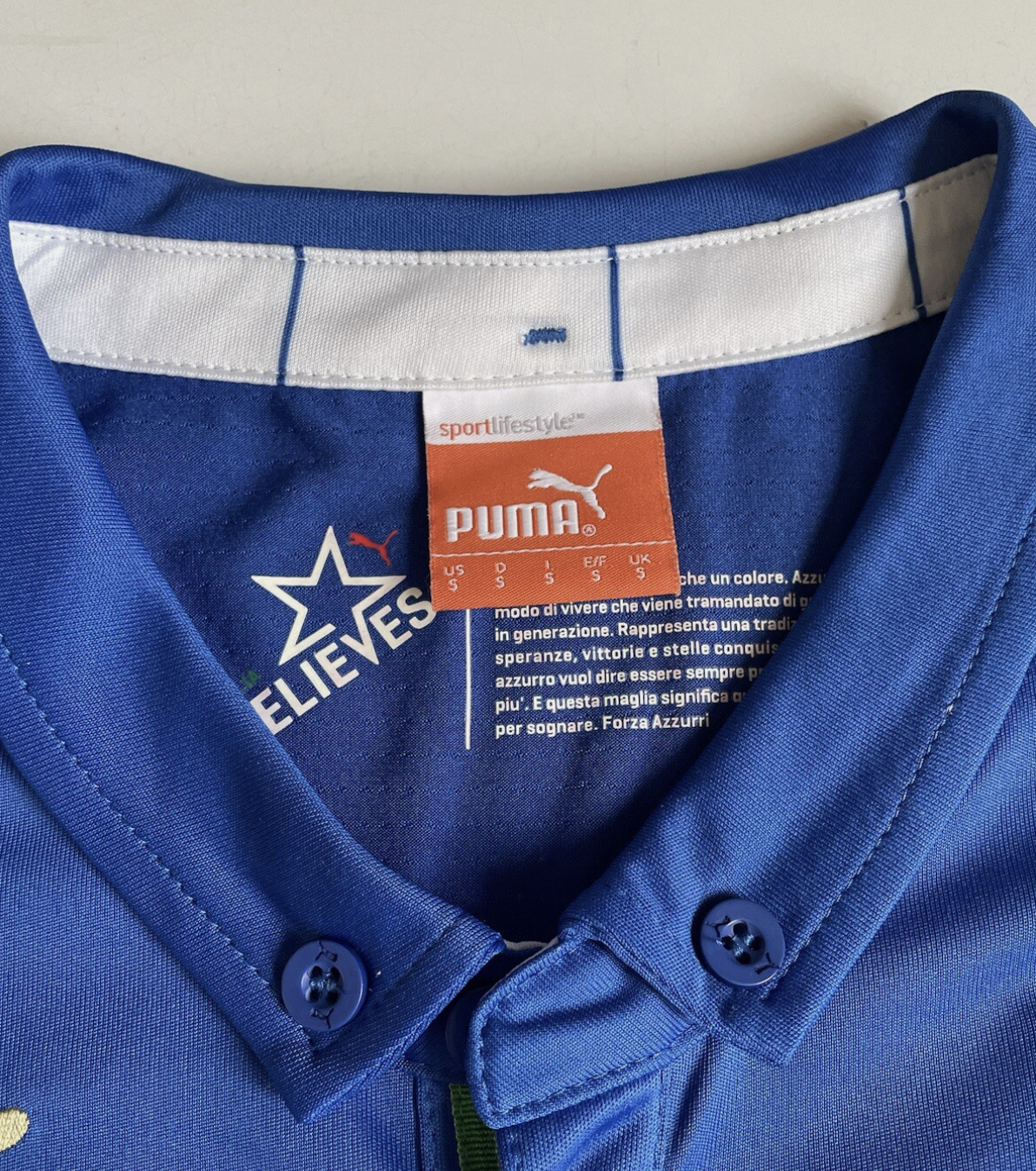 Puma Italy Italia Azzurri 2014/15 Soccer Jersey Men’s S