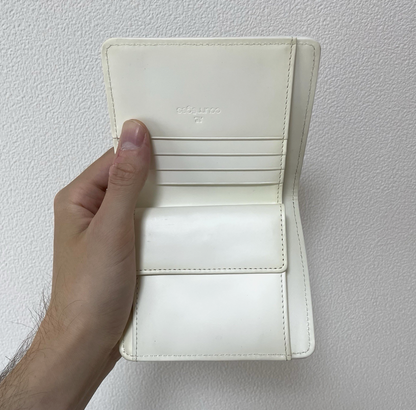 Courreges Vintage Black & White Leather Bifold Wallet Case
