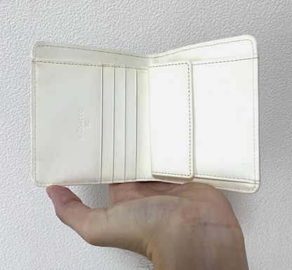 Courreges Vintage Black & White Leather Bifold Wallet Case