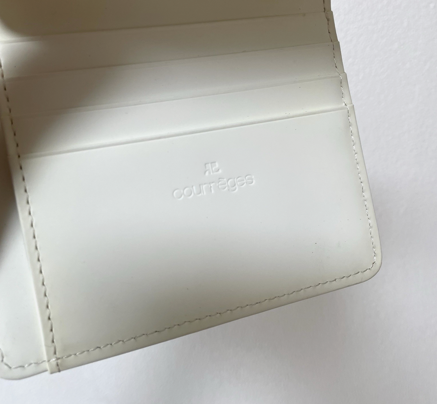 Courreges Vintage Black & White Leather Bifold Wallet Case
