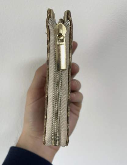 A Bathing Ape Bape Gold Snakeskin Bifold Wallet