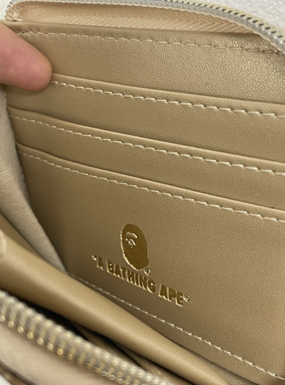 A Bathing Ape Bape Gold Snakeskin Bifold Wallet