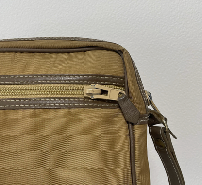 Dunhill Vanity Clutch Travel Accessory Toiletry Bag Brown Canvas Mens Vintage