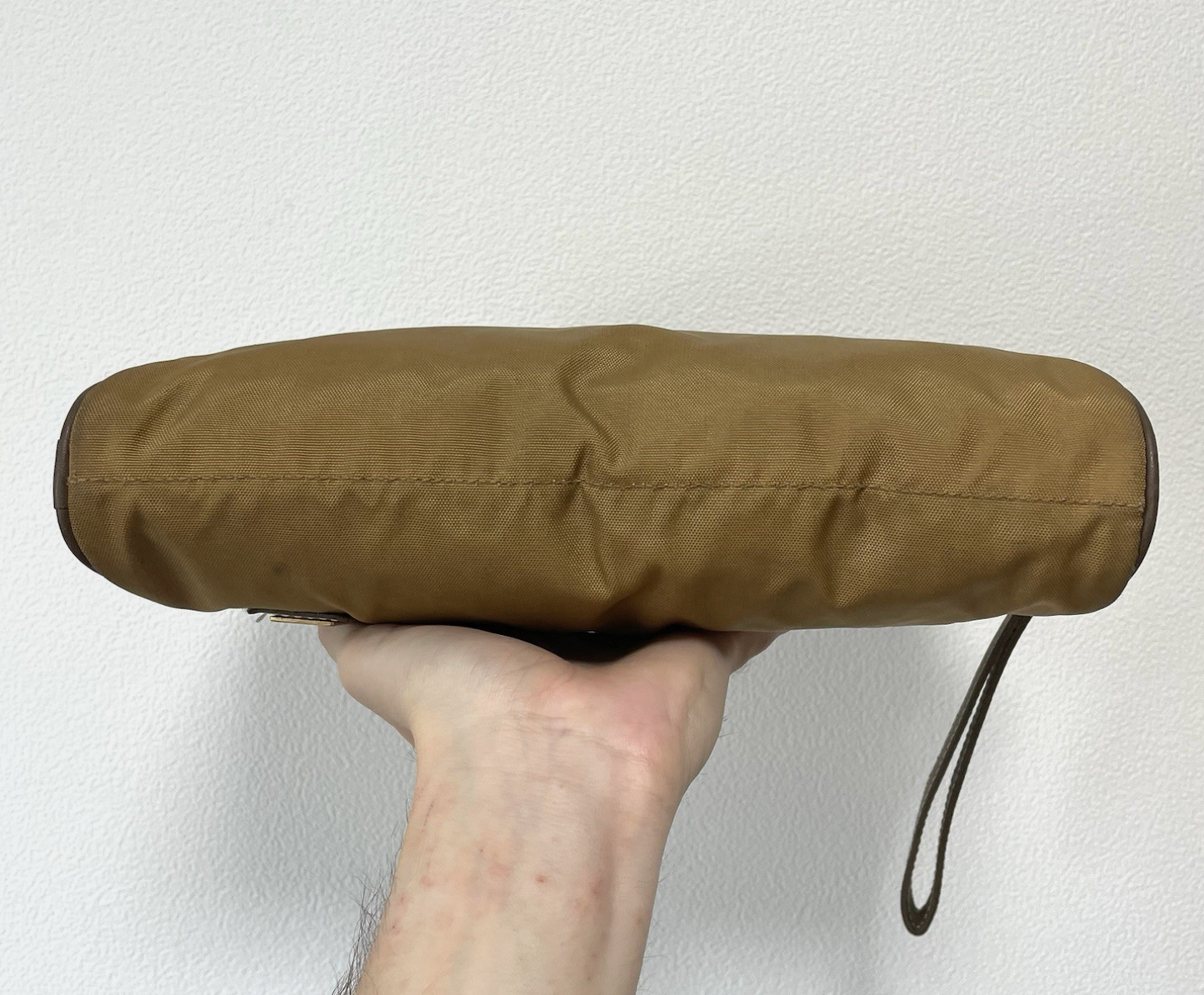 Dunhill Vanity Clutch Travel Accessory Toiletry Bag Brown Canvas Mens Vintage