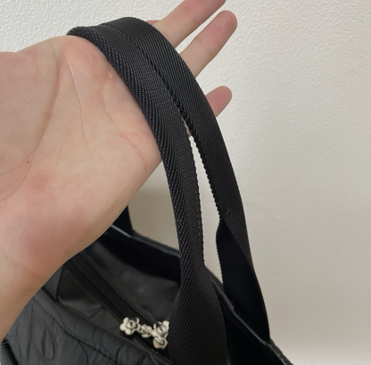 マリークワント 2WAYハンドバッグ ショルダーバッグ ブラック 刺繍フラワー ヴィンテージ Y2K 00年代