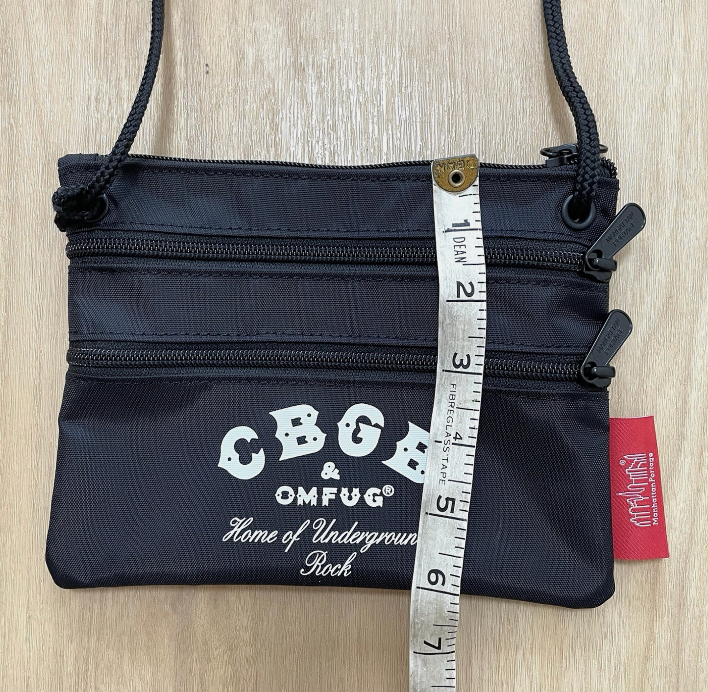 マンハッタンポーテージ CBGB &amp; OMFUG トリプルジッパーポーチバッグ サッチェル ブラック ナイロン NYC