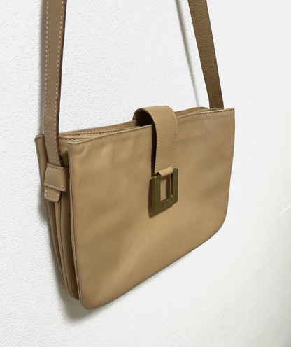 Max Mara Vintage Leather Satchel Cross Body Shoulder Bag