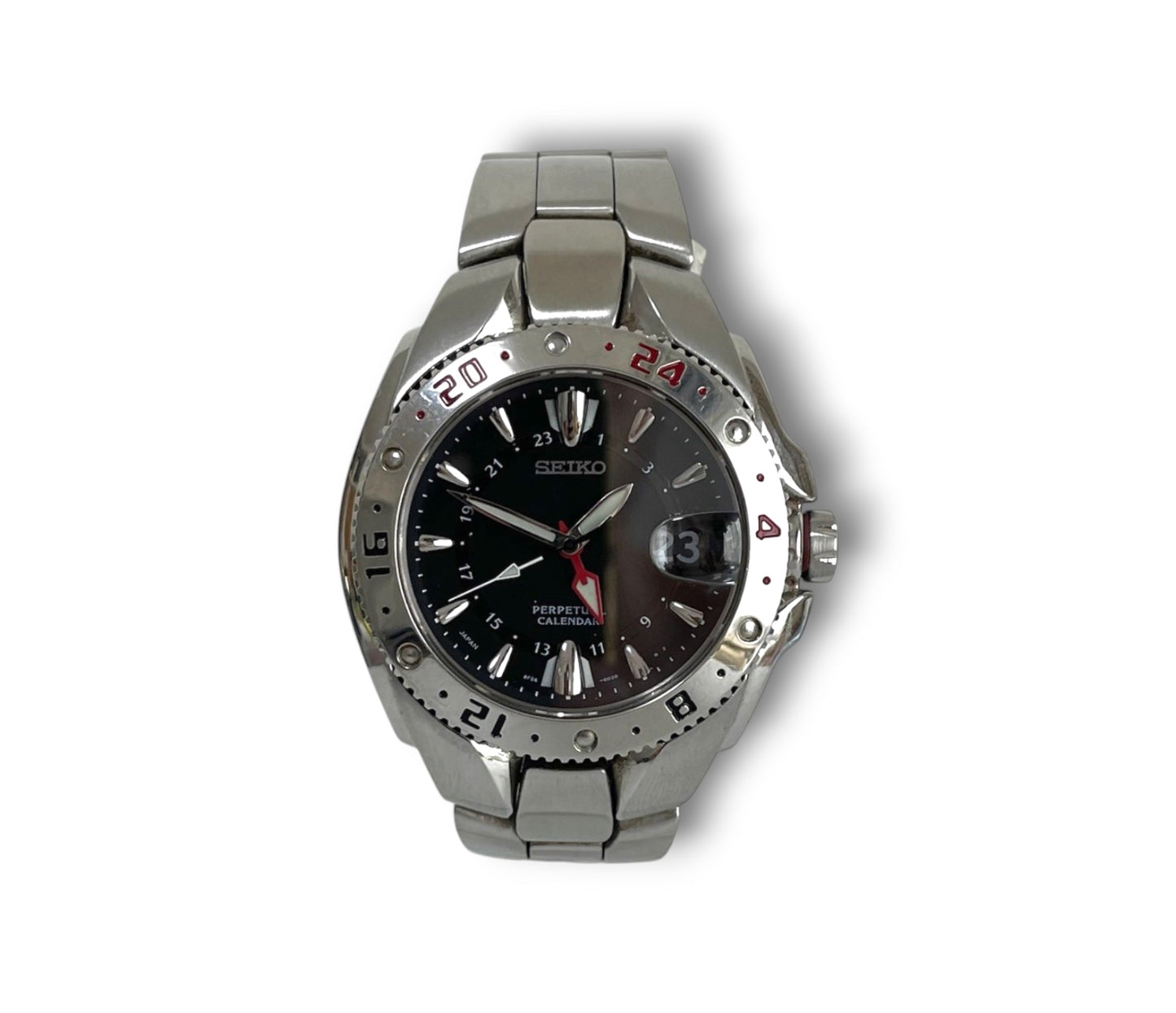 Seiko GMT Vintage 2000's Perpetual Calendar Mens Quartz Watch