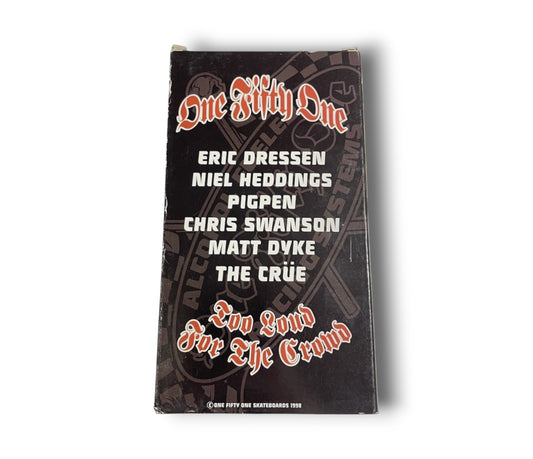 One Fifty One 151 Skateboards VHS Tape Too Loud For The Crowd 1998 Skate 90's