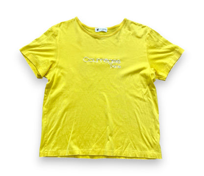 Courreges Paris Vintage T-shirt Top Yellow Ladies M