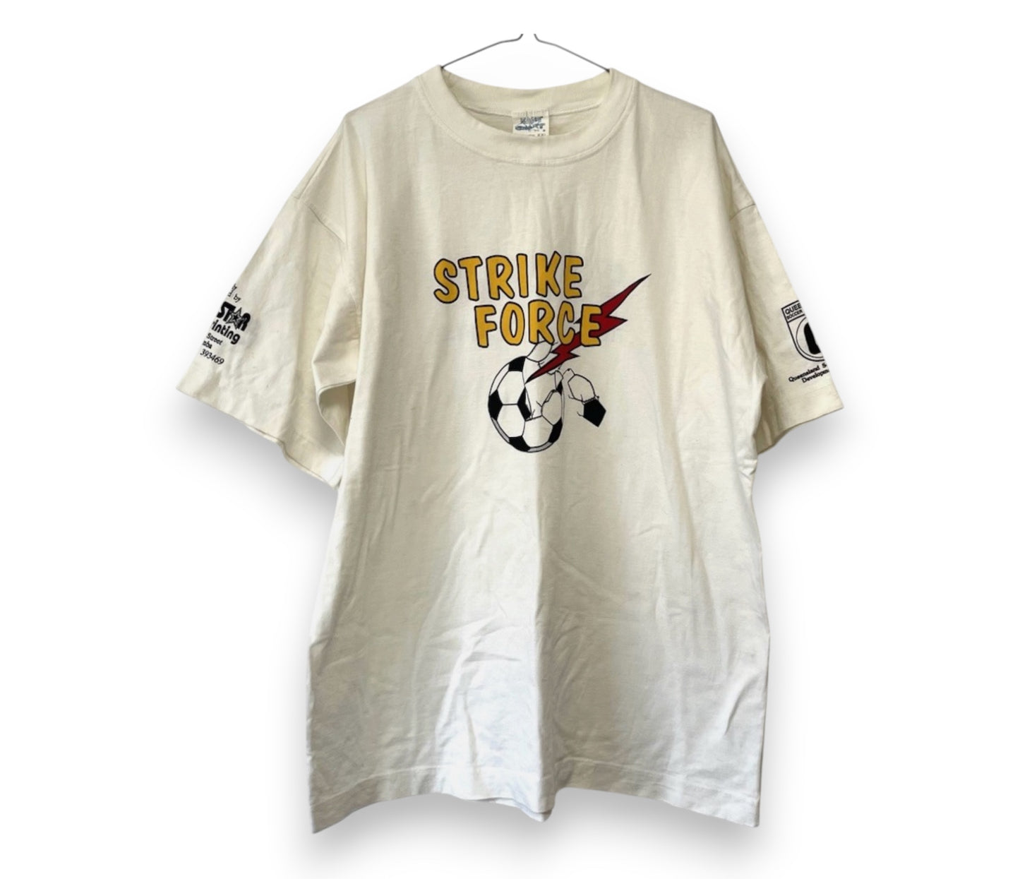 ストライクフォース ヴィンテージ クイーンズランド Tシャツ ホワイト サッカー フットボール メンズ XXL
